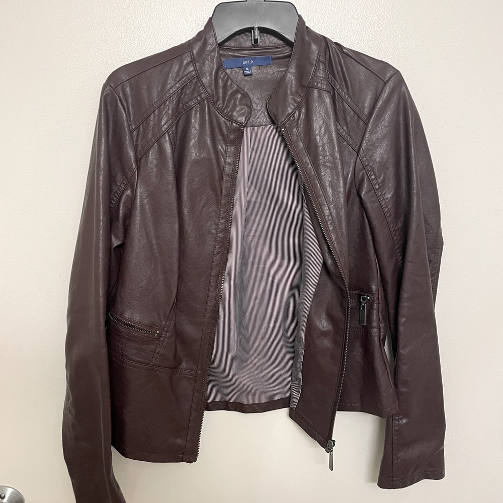 Apt. 9 Women's Brown Leather Jacket